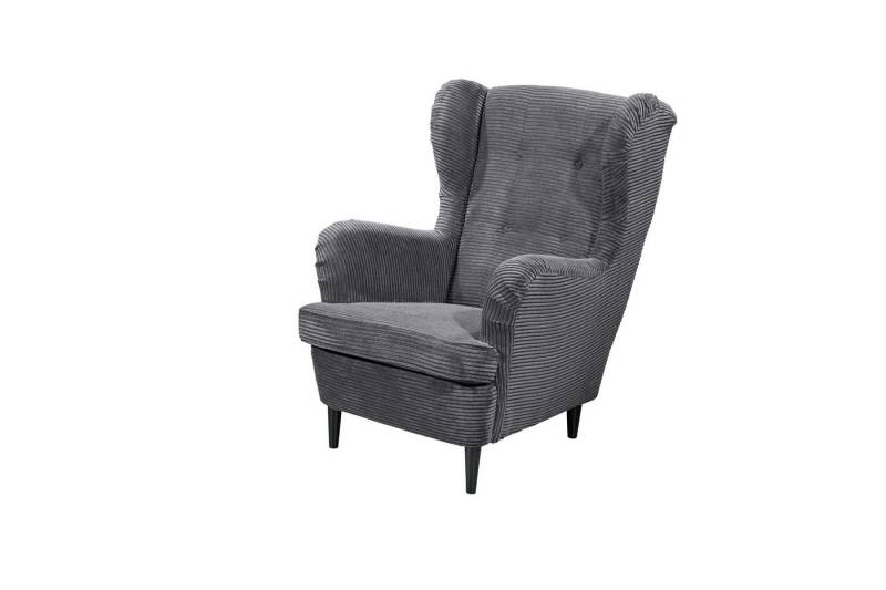freiraum Ohrensessel OSKAR, Massivholzfüße, Nosagfederkern, Bezug ash - 78x102x98 (BxHxT) von freiraum