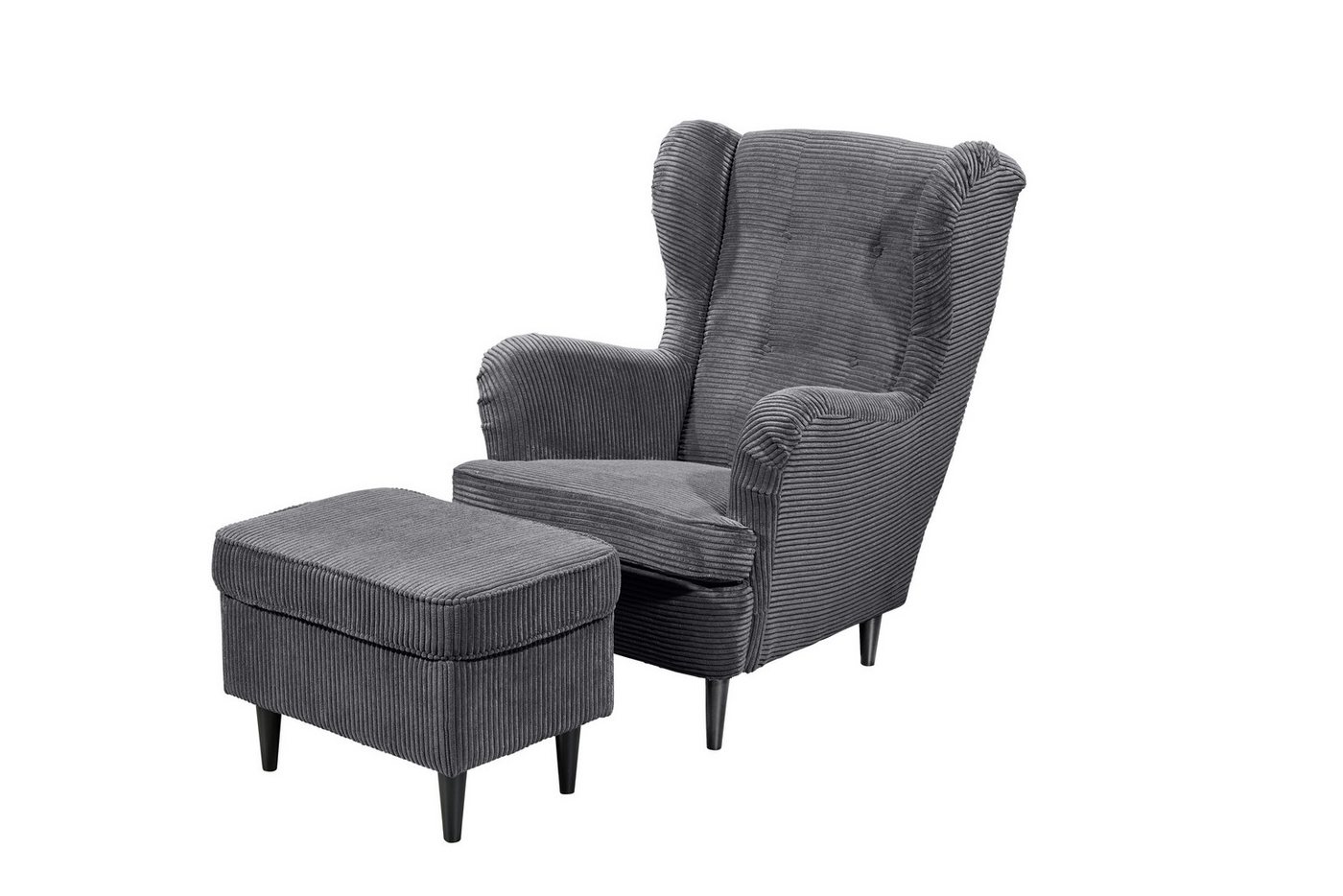 freiraum Ohrensessel OSKAR (Sessel und Hocker), (Sessel und Hocker) in ash - 78x102x98 (BxHxT) von freiraum