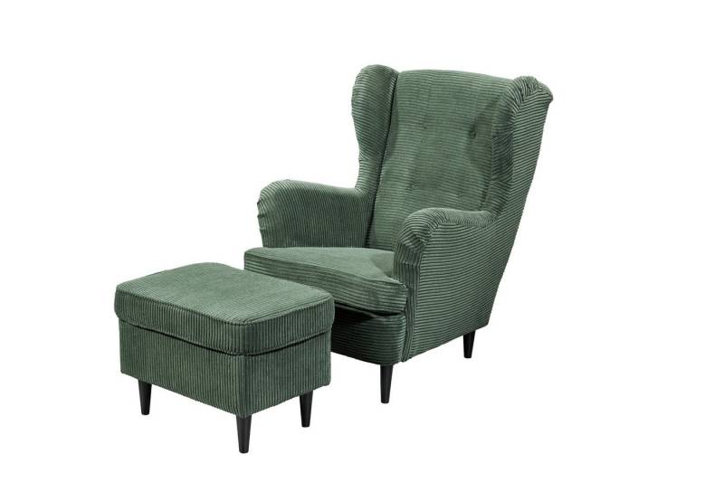 freiraum Ohrensessel OSKAR (Sessel und Hocker), (Sessel und Hocker) in winter moss - 78x102x98 (BxHxT) von freiraum