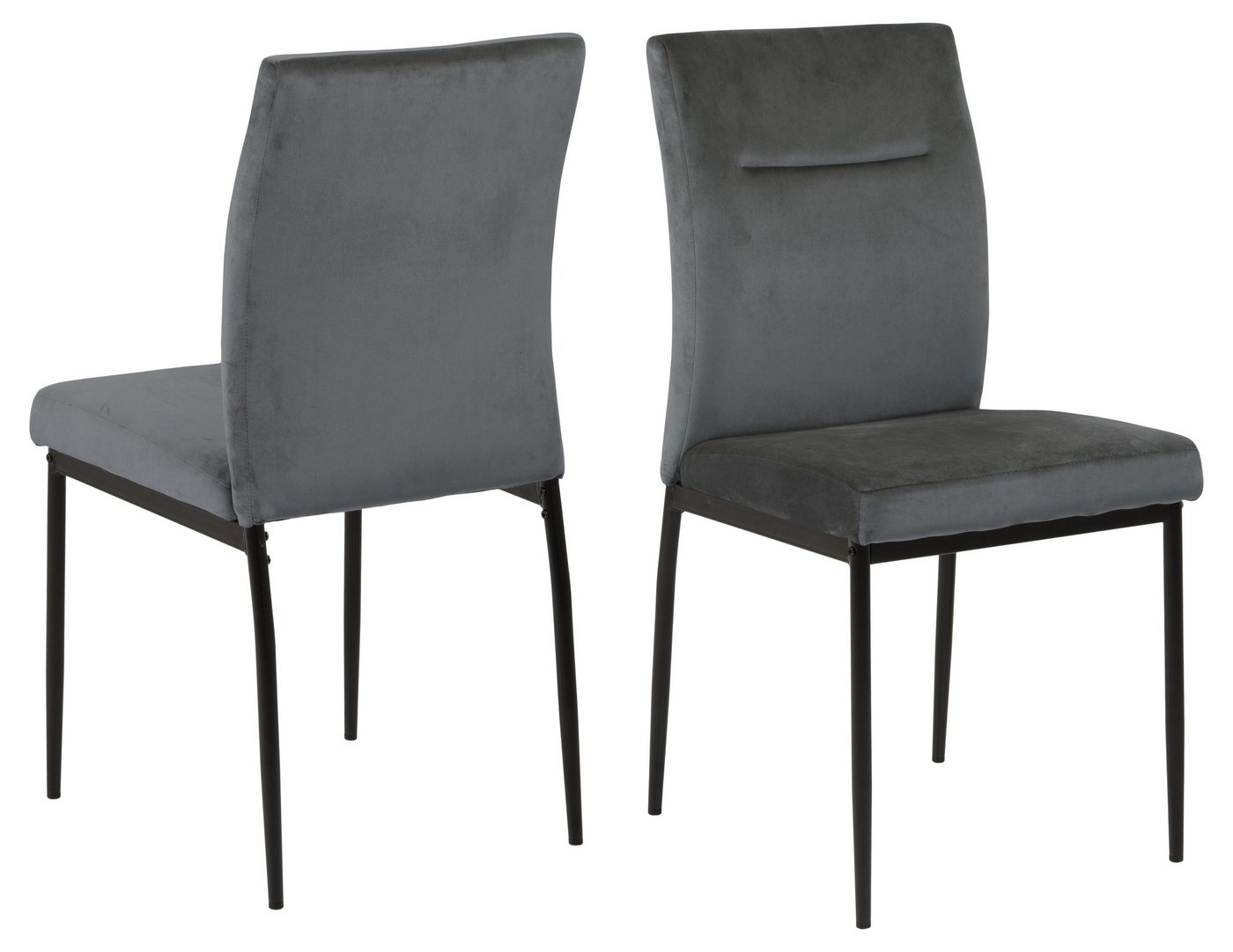 freiraum Polsterstuhl Demi (2er-Set), (2er-Set) in Grau, Polyester, Stahl - 45x90,5x55cm (BxHxT) von freiraum