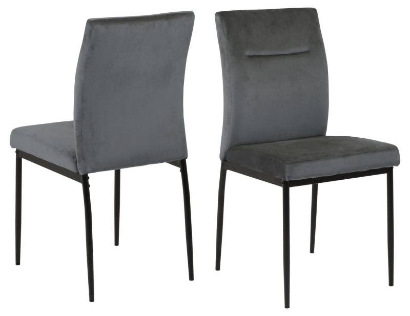 freiraum Polsterstuhl Demi (2er-Set), (2er-Set) in Grau, Polyester, Stahl - 45x90,5x55cm (BxHxT) von freiraum