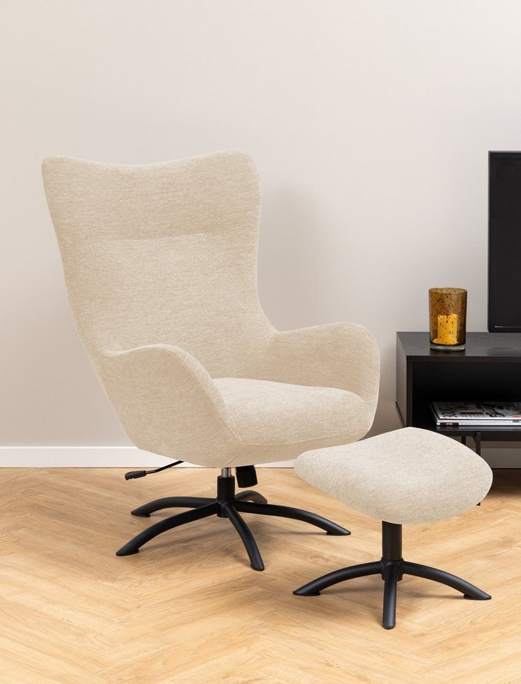 freiraum Relaxsessel Talgarth, in creme, Polyester, Stahl - 76x105x86cm (BxHxT) von freiraum