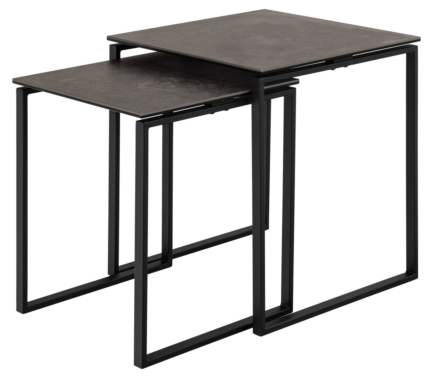 freiraum Satztisch Katrine (2er-Set), (2er-Set) Glas-Keramik / schwarz - 50x55x50 + 43x43x50 cm (BxHxT) von freiraum