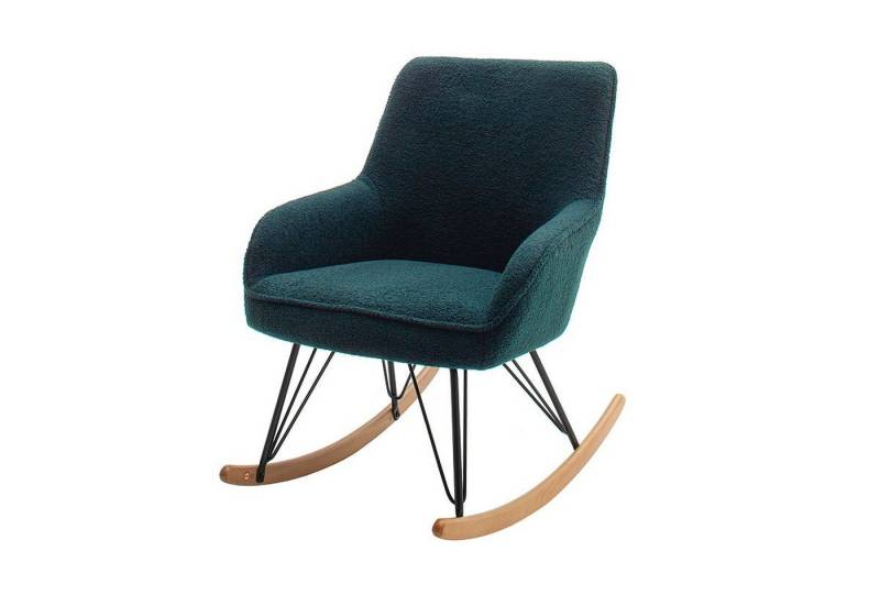 freiraum Schaukelstuhl ORAN, in olive, Polyester/ Metall/ Buche - 69x91x80cm (BxHxT) von freiraum