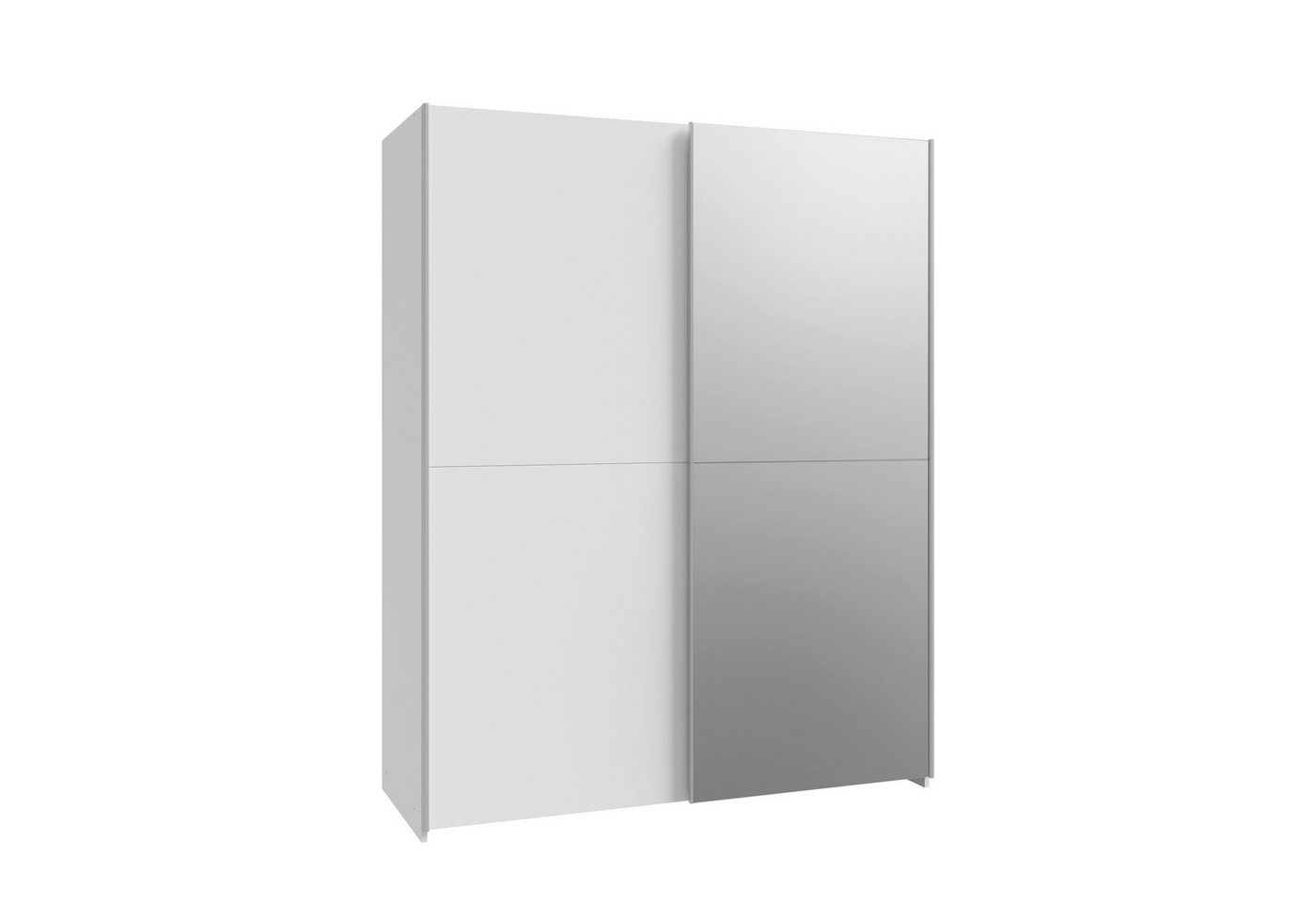 freiraum Schiebetürenschrank Schach & Matt Weiss / Spiegel - 150,1x190,5x61,2 (BxHxT) von freiraum