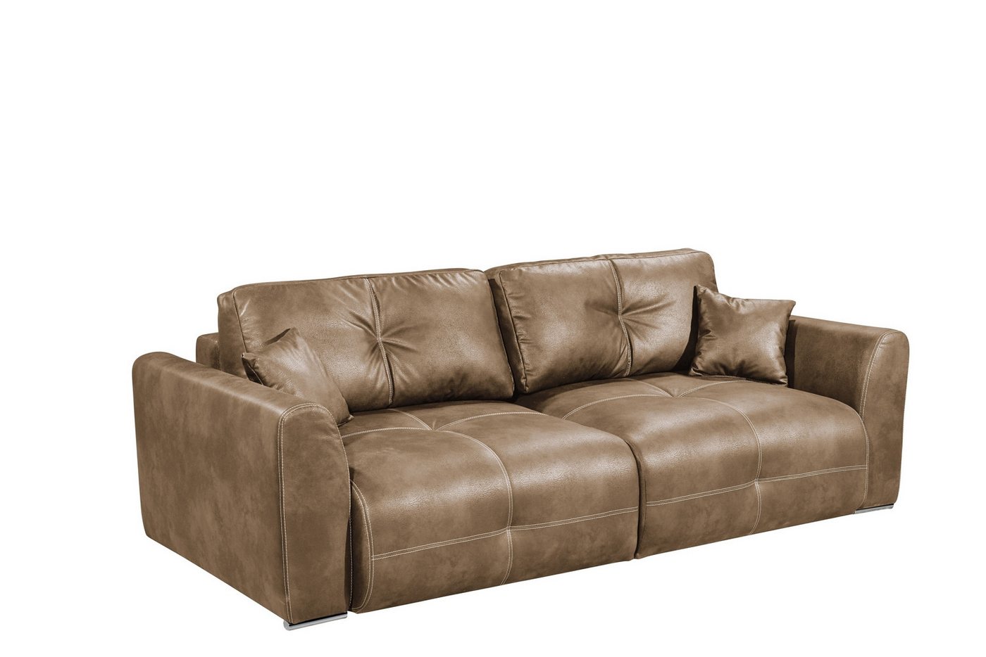 freiraum Schlafsofa DOLAN Lux.3DL, Liegefläche 160x197cm, light brown - 245x85x155 (BxHxT) von freiraum