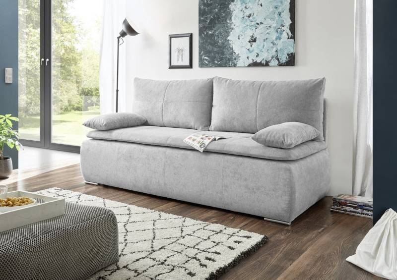 freiraum Schlafsofa JANA 3DL, Liegefläche 208x160cm, silver - 208x102x95 (BxHxT) von freiraum