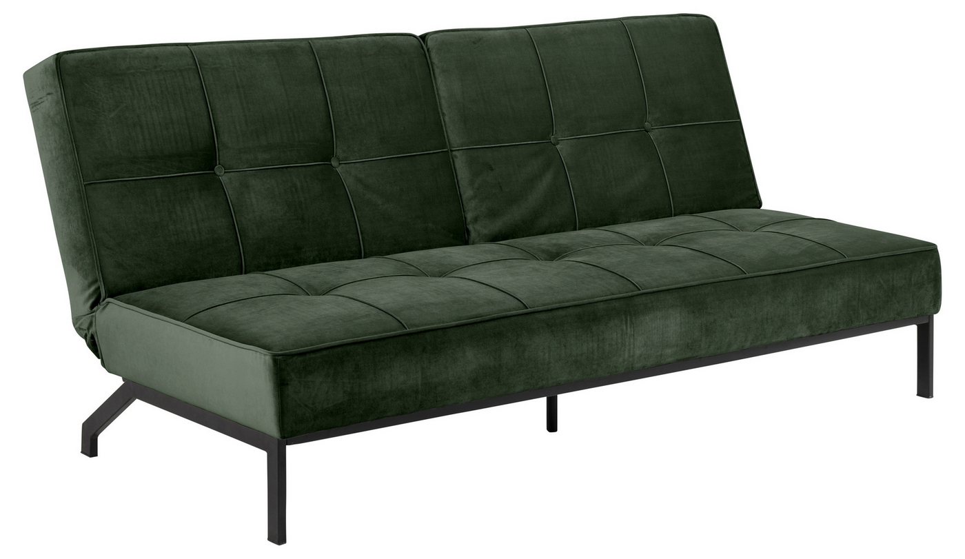freiraum Schlafsofa Perugia, in waldgrün, Polyester, Stahl - 198x87x95cm (BxHxT) von freiraum