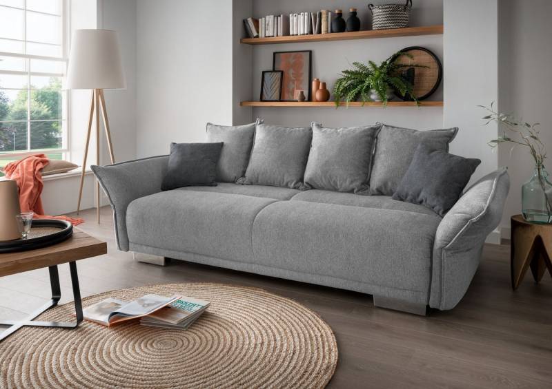 freiraum Schlafsofa Phedra, in 9752 Corto silber, Mikrofaser/Stoff - 242x90x131 (BxHxT) von freiraum