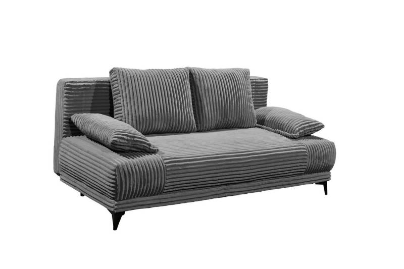 freiraum Schlafsofa SALLY Lux.3DL, Liegefläche 157x202cm, in Cord anthrazit - 211x96x105 (BxHxT) von freiraum