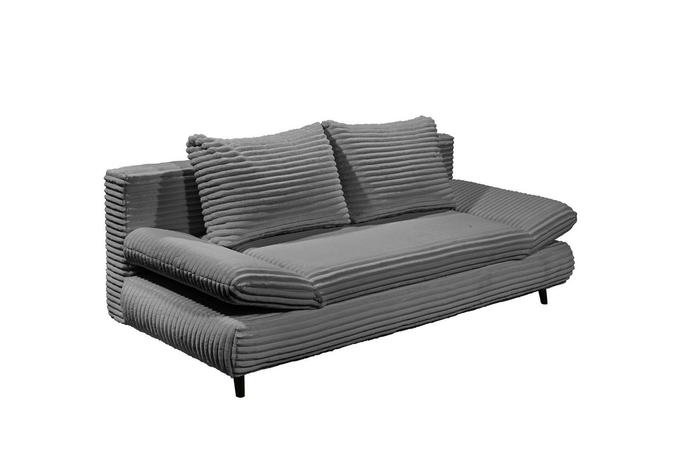 freiraum Schlafsofa SUNNY 2 Lux.3DL Schlafs., Liegefläche 140x210cm, in Cord anthrazit - 212x76x101 (BxHxT) von freiraum