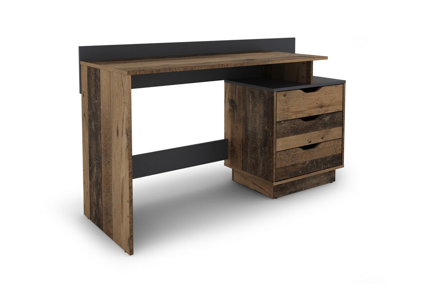 freiraum Schreibtisch BELFAST (B 138, H 83,5, T 51,5 cm), in Old-Wood/Anthrazit 138 x 83,5 x 51,5 cm (BxHxT) von freiraum