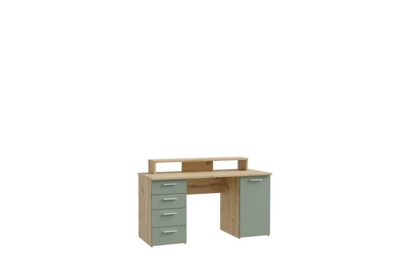 freiraum Schreibtisch Net, in Artisna Eiche und salbei - 145x90,7x60cm (BxHxT) von freiraum