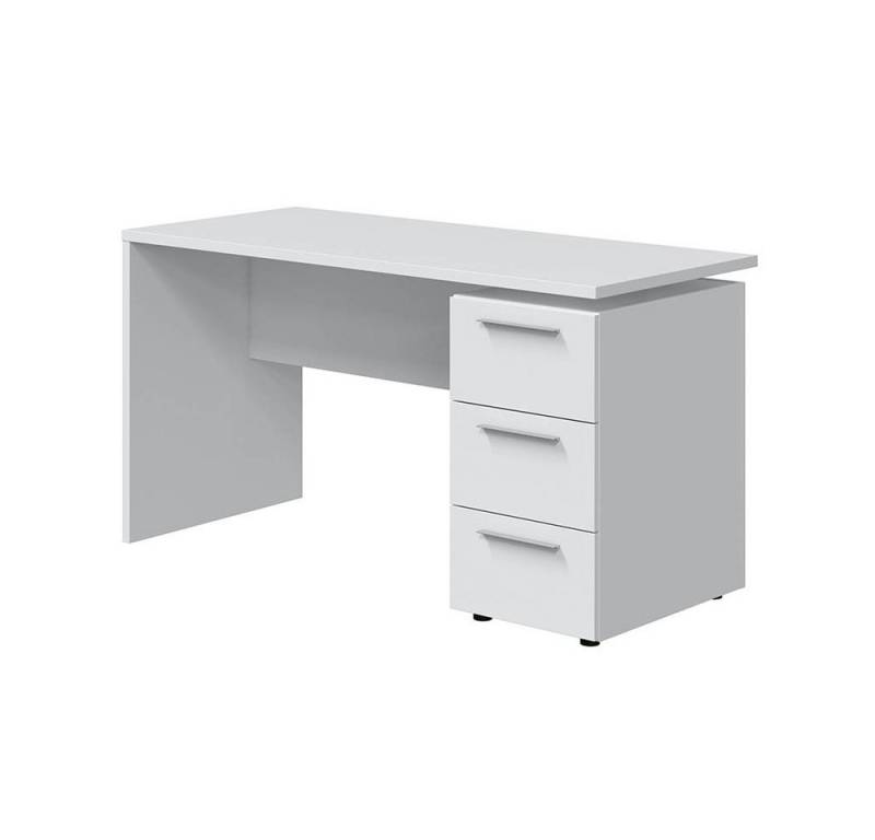 freiraum Schreibtisch STYLUS, 3 Schubladen, in Artik Weiß - 138x74x60 (BxHxT) von freiraum