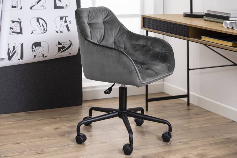 freiraum Schreibtischstuhl Brooke, in Grau, Polyester, Stahl - 59x88,5x58,5cm (BxHxT) von freiraum