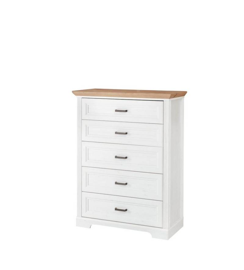 freiraum Schubkastenkommode JASMIN (BxHxT: 93x121x41 cm), in Artisan/Weiß mit 5 Schubladen von freiraum