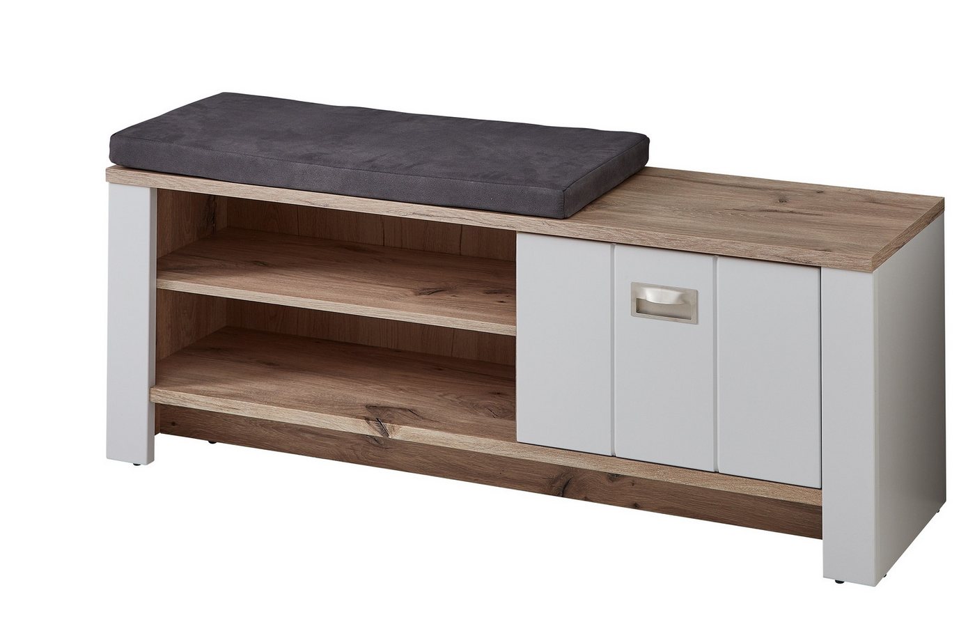 freiraum Schuhbank Dijon, in Ashgrey Dekor, MDF, Spannplatte - 130x52x38cm (BxHxT) von freiraum