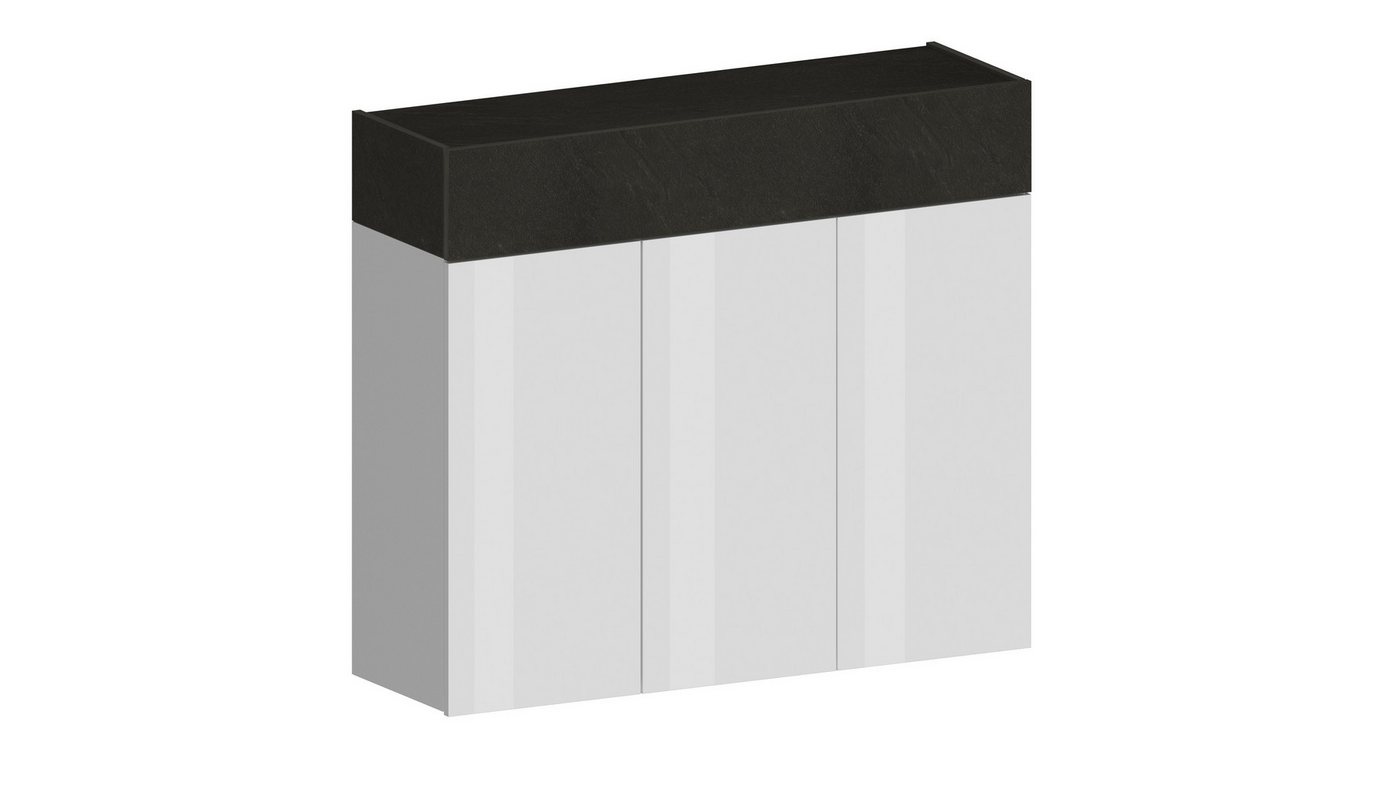 freiraum Schuhkommode Portici, in Weiß Hg. / Schiefer - 114x100x35cm (BxHxT) von freiraum