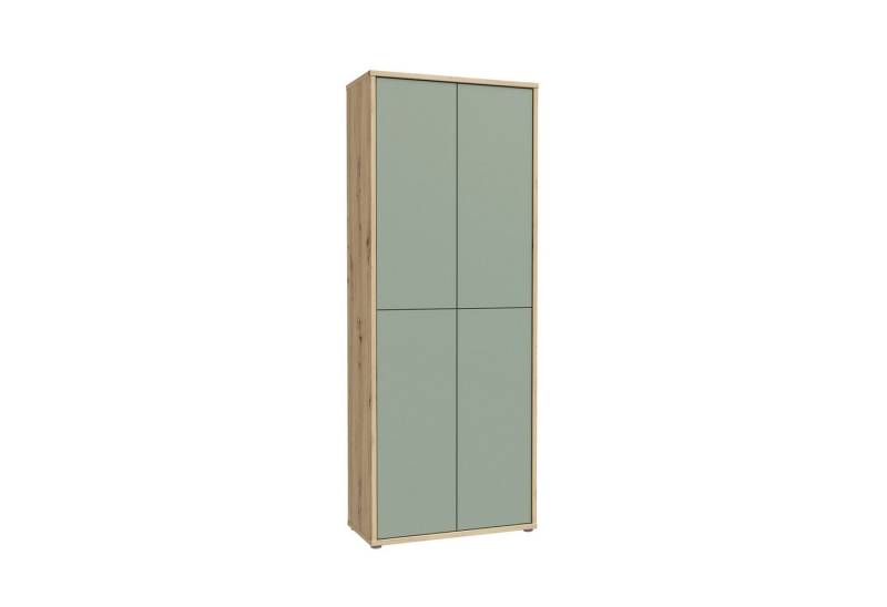 freiraum Schuhschrank Alanna 4 Türen, Salbei / Artisan Eiche Dekor - 74,5x191,9x34,9 (BxHxT) von freiraum