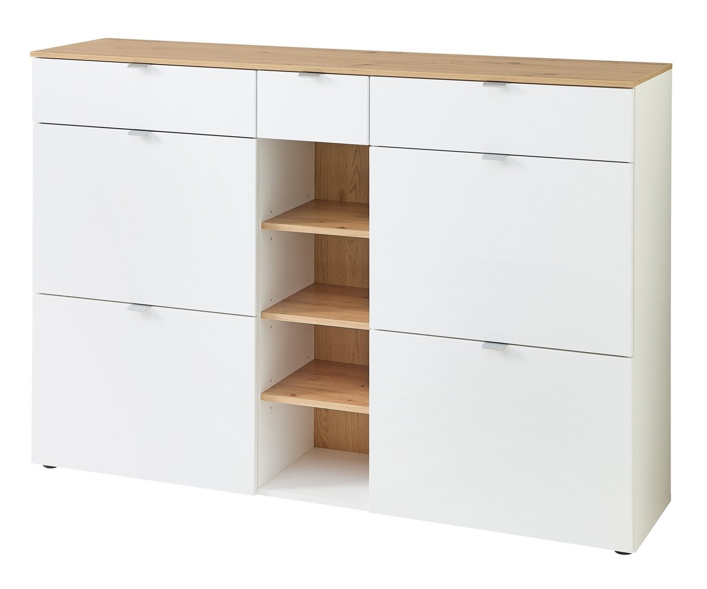 freiraum Schuhschrank Bari in Weiß matt, MDF, Spannplatte - 148x103x38cm (BxHxT) von freiraum