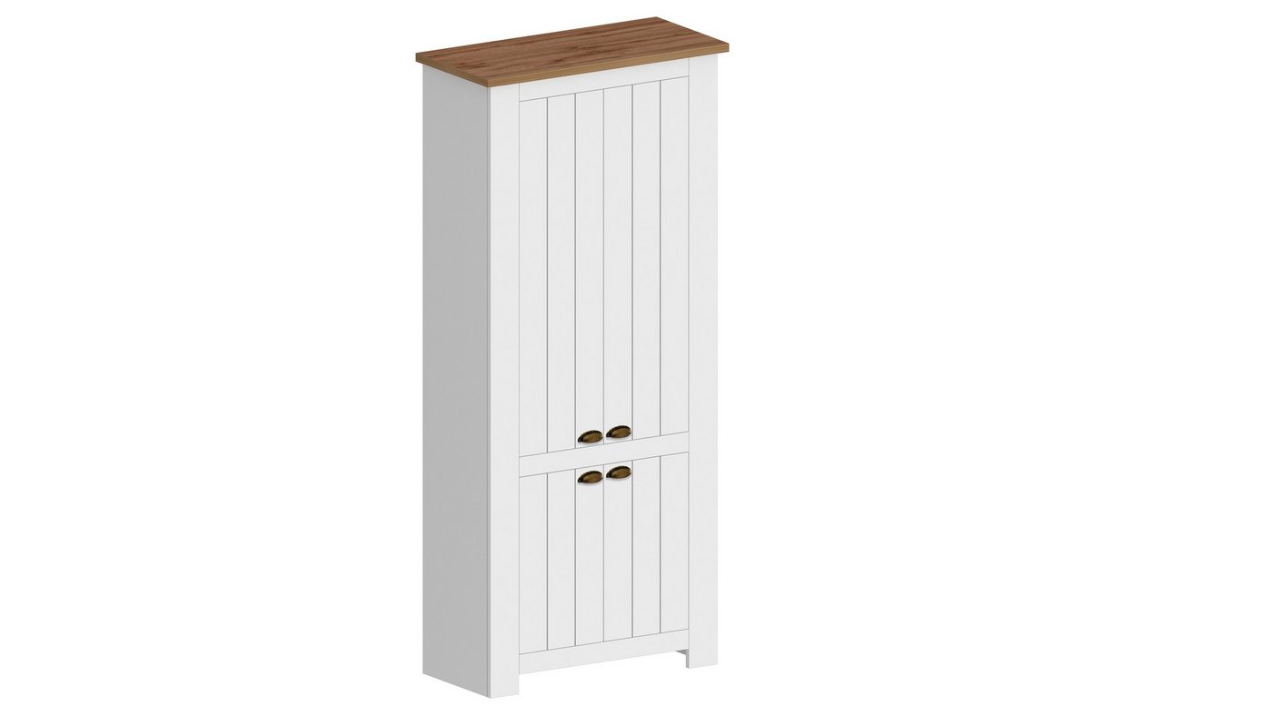 freiraum Schuhschrank Faenza in Weiß / Wotan Eiche - 84x200x41,8cm (BxHxT) von freiraum