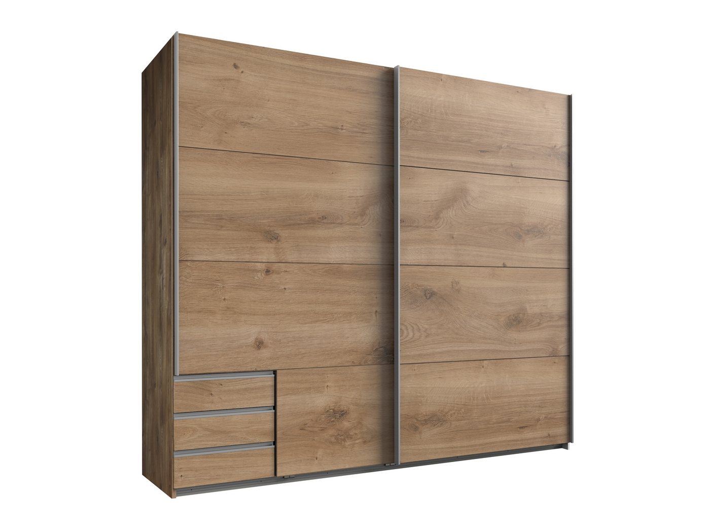 freiraum Schwebetürenschrank Seattle in PLANKENEICHE NACHBILDUNG - 225x208x65cm (BxHxT) von freiraum