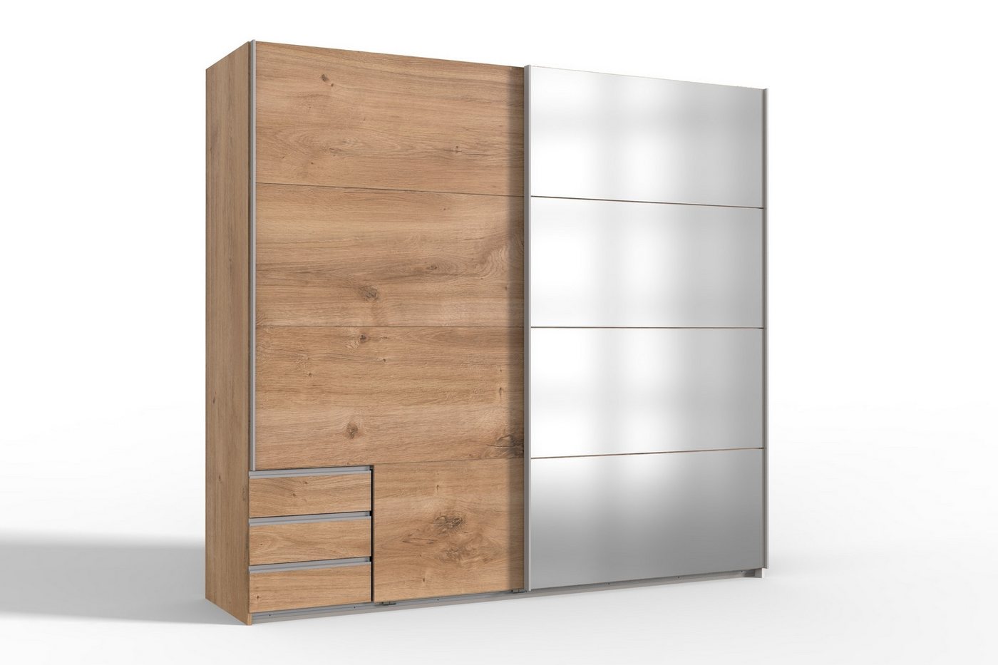 freiraum Schwebetürenschrank Seattle in PLANKENEICHE NACHBILDUNG - 225x208x65cm (BxHxT) von freiraum