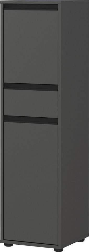 freiraum Seitenschrank GW-LEMONT 2 Türen, 1 Schublade, Dämpfung, Graphit - 33x121x34cm (BxHxT) von freiraum