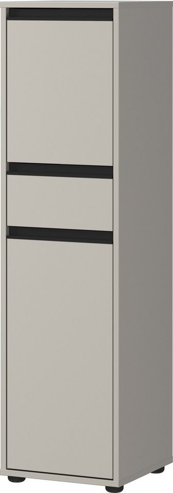 freiraum Seitenschrank GW-LEMONT 2 Türen, 1 Schublade, Dämpfung, Steingrau - 33x121x34cm (BxHxT) von freiraum