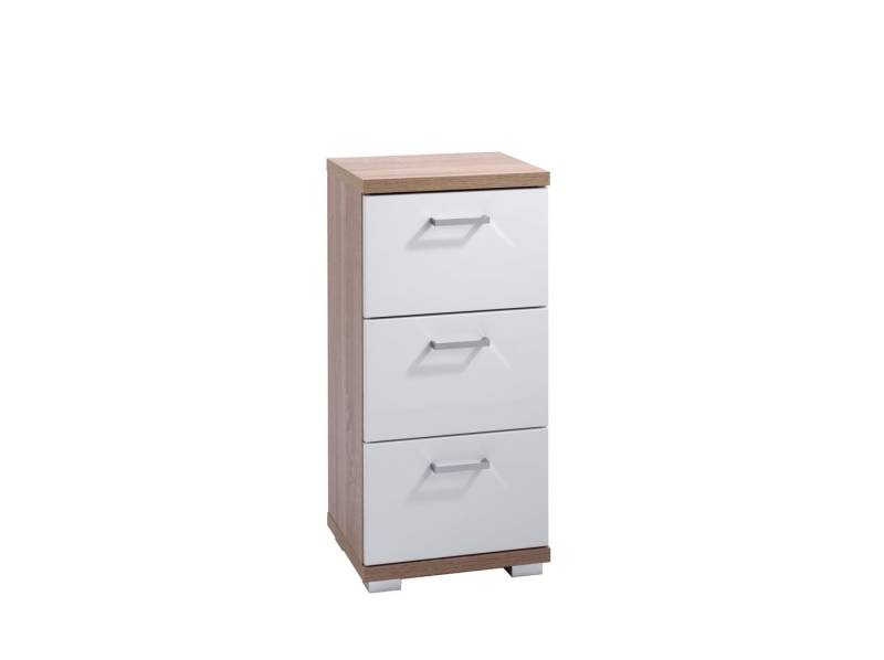 freiraum Seitenschrank NEBRASKA (B 35,5, H 74, T 31,5 cm) in Eiche-Optik/Weiß 35,5 x 74 x 31,5 cm (BxHxT) von freiraum