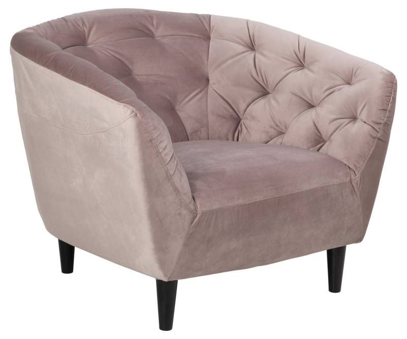 freiraum Sessel Ria, in dusty rose, Polyester, Rubberwood - 97x78x84cm (BxHxT) von freiraum