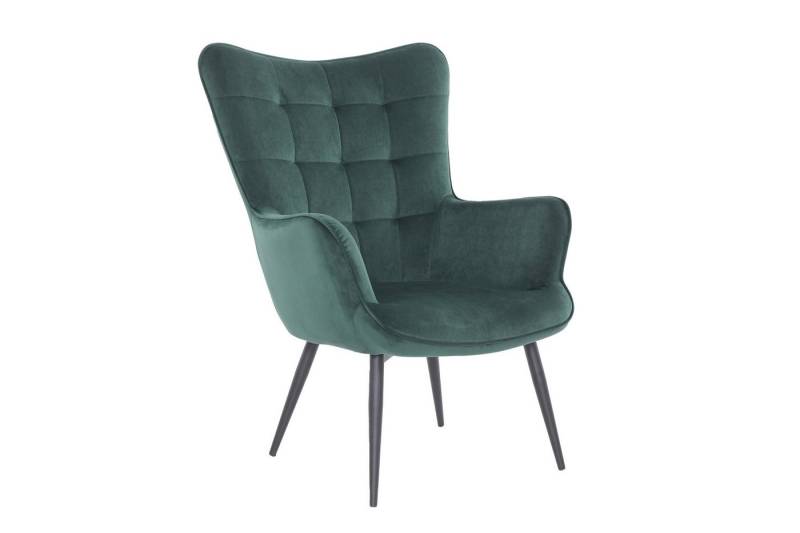 freiraum Sessel UTA, in Dunkelgrün aus Samtstoff 72 x 97 x 80 cm (BxHxT) von freiraum
