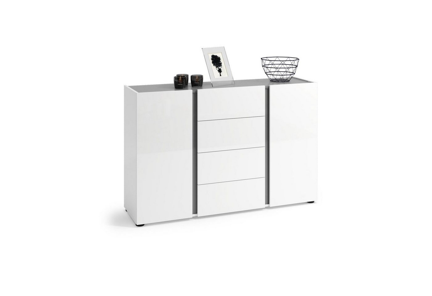 freiraum Sideboard Atrium, in wei, Holzwerkstoff - 140x92x40cm (BxHxT) von freiraum