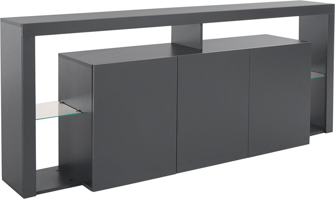 freiraum Sideboard Caserta, in Anthrazit matt - 200x80x40cm (BxHxT) von freiraum