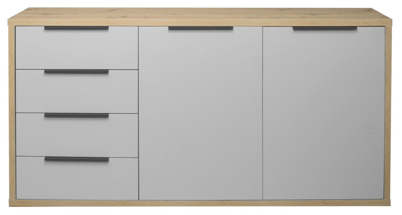 freiraum Sideboard Clyde, in asteiche / kreidegrau matt lack - 180x90x45cm (BxHxT) von freiraum