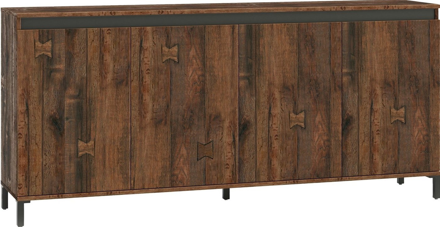 freiraum Sideboard GENIO industrial, in Eiche, Holzwerkstoff - 184x84x40cm (BxHxT) von freiraum