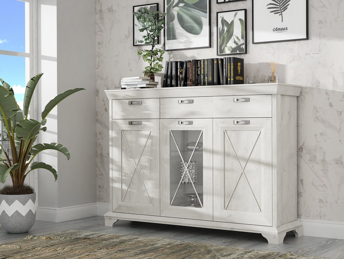 freiraum Sideboard Kashmir, in Klarglas - 177,7x127,7x48,3cm (BxHxT) von freiraum