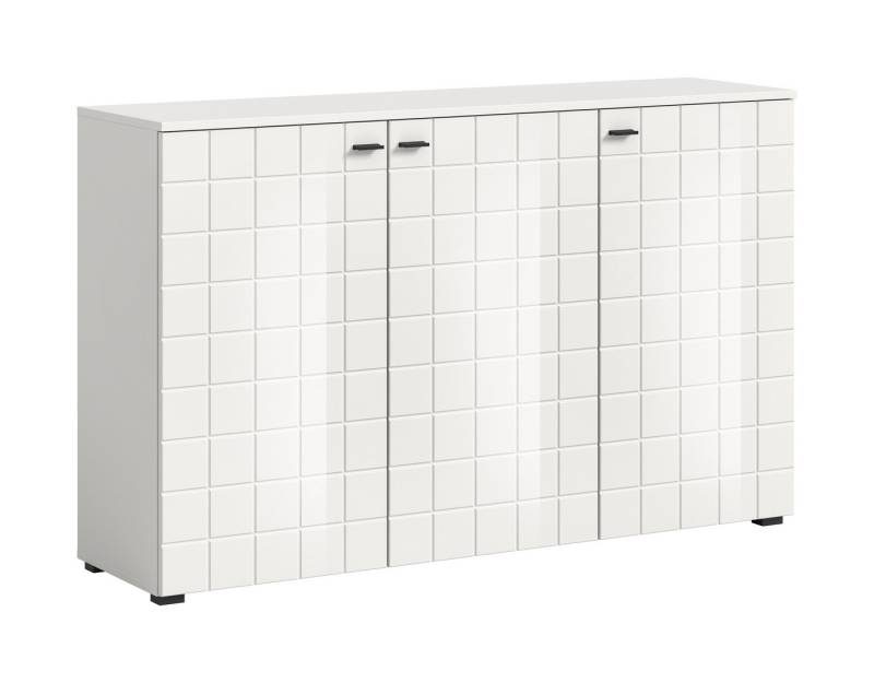 freiraum Sideboard Monte, in Weiß / Weiß Hochglanz - 138x86x37cm (BxHxT) von freiraum