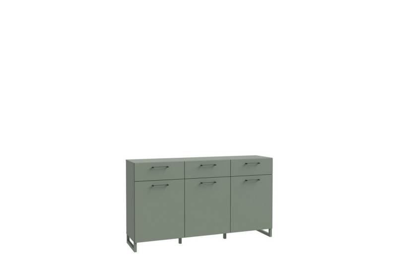 freiraum Sideboard SILBA, in (Salbei grün), 3 Türen, 3 Schubladen - 164,6x93,4x41,1cm (BxHxT) von freiraum