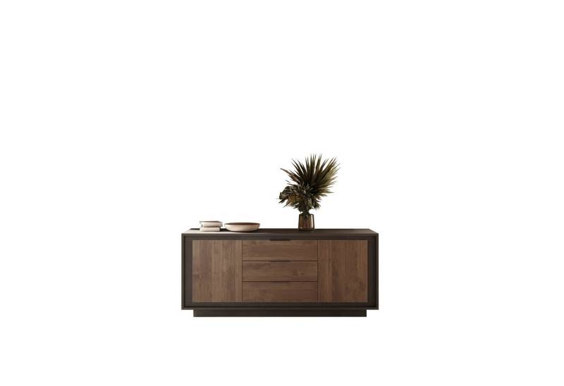 freiraum Sideboard Siena, 2 Türen, 3 Schübe, Lava anthrazit/ Mercure Eiche Dekor 180x80x50 BxHxT von freiraum