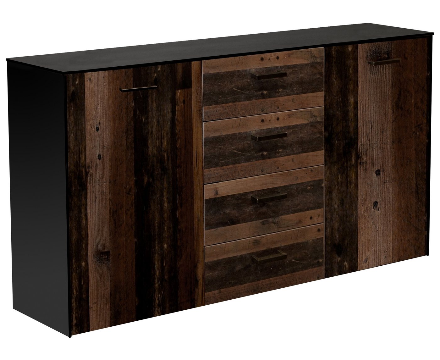 freiraum Sideboard Texas, in schwarzstahl / texas oak, Holzwerkstoff - 177x97x41 (BxHxT) von freiraum