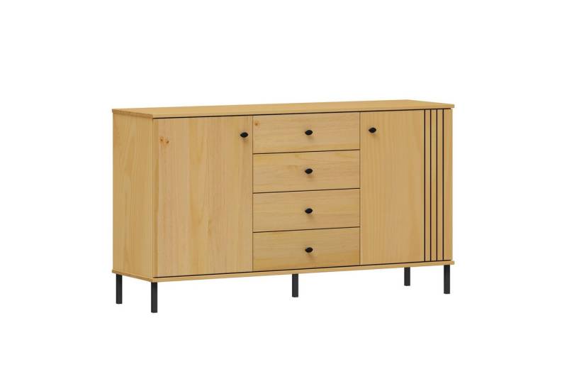 Lebenswert Sideboard WZ-0801, 4xSchub, 2xTür, Kiefer massiv eichefarbig lackiert - 140x80x40cm B/H/T von Lebenswert