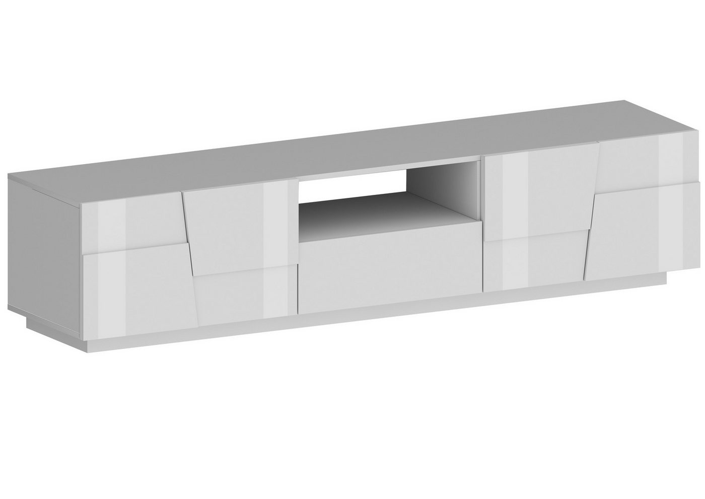 freiraum TV-Board Bitonto, in Weiß Hochglanz - 220x46x44cm (BxHxT) von freiraum