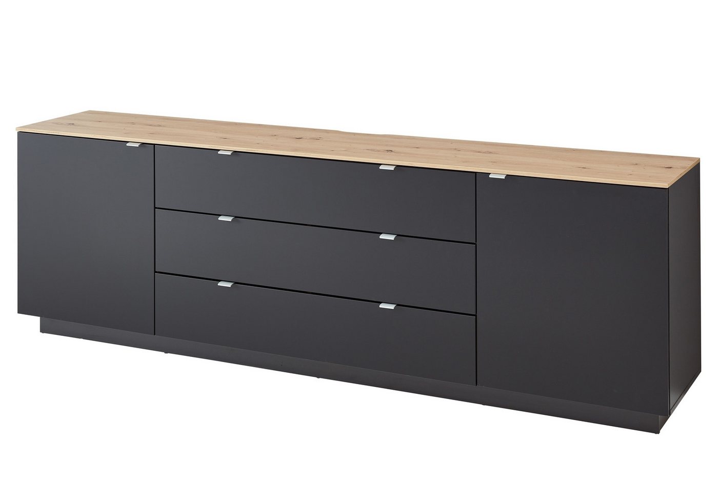 freiraum TV-Board Core, in schwarz supermatt Dekor, MDF, Spannplatte - 240x77x44 (BxHxT) von freiraum