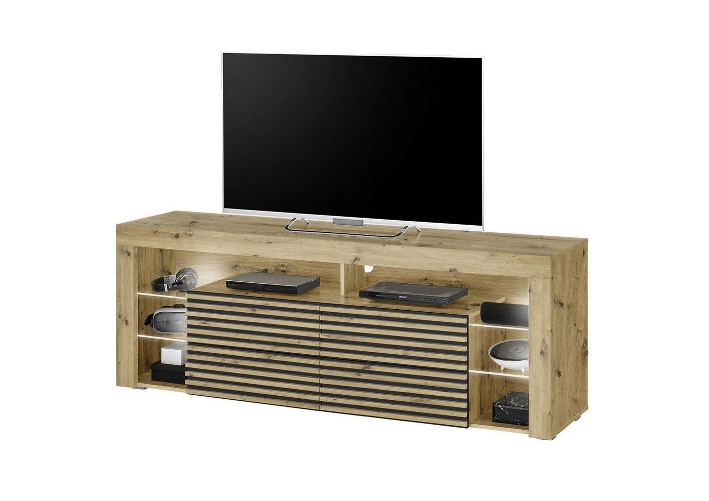 freiraum TV-Board Goal 2.0, in Artisan Eiche Dekor - 179x67x44cm (BxHxT) von freiraum