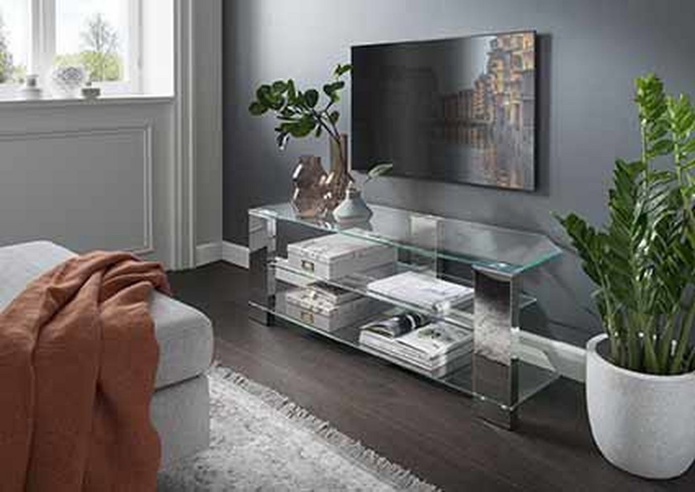 freiraum TV-Regal 6950, in Klarglas, Glas - 120x40x30cm (BxHxT) von freiraum