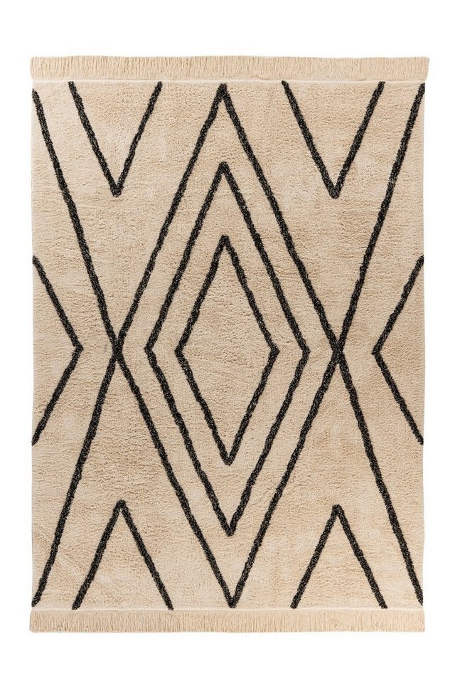 freiraum Teppich Mylen, in Creme / Schwarz, 100% Baumwolle - 150x80cm (LxB) von freiraum