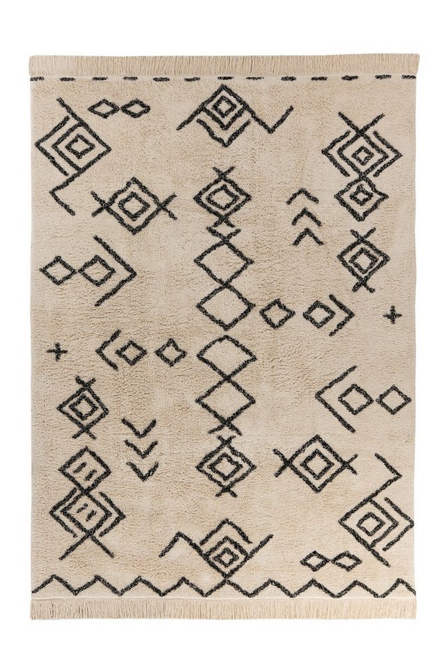 freiraum Teppich Mylen, in Creme / Schwarz, 100% Baumwolle - 150x80cm (LxB) von freiraum