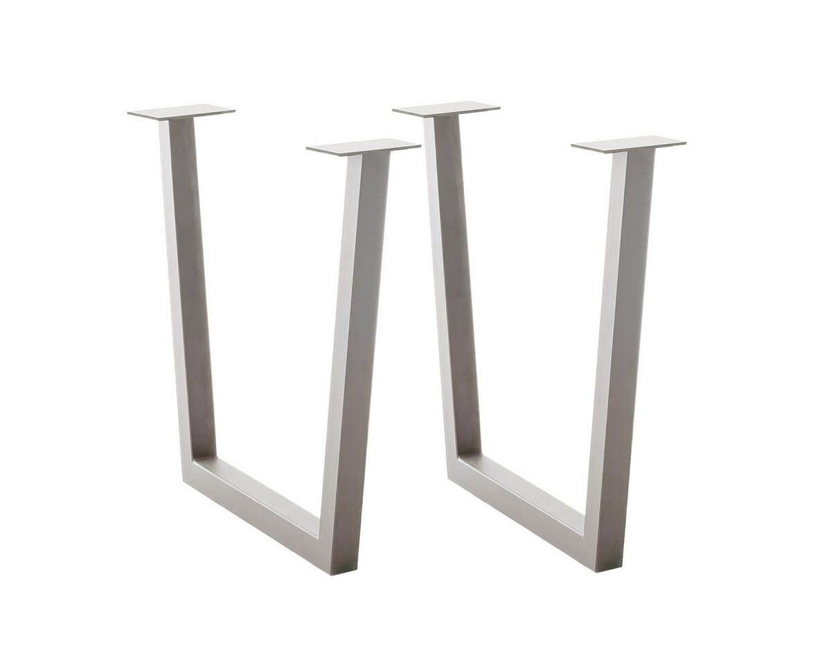 freiraum Tischgestell BROOKLYN (2er Set), (2er Set) Trapez-Form in Edelstahl silber - 78x68x15 (BxHxT) von freiraum