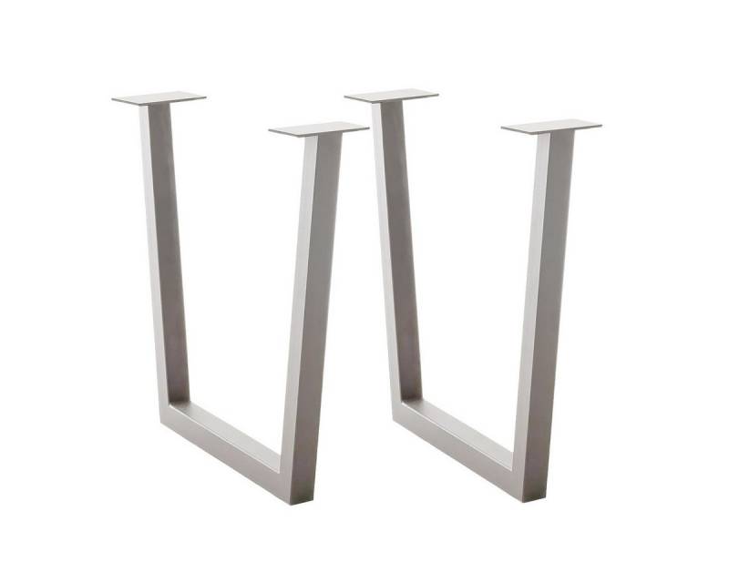 freiraum Tischgestell BROOKLYN (2er Set), (2er Set) Trapez-Form in Edelstahl silber - 78x68x15 (BxHxT) von freiraum